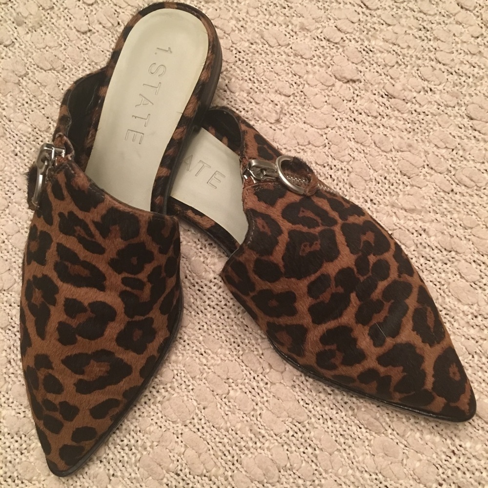 1. State Leopard Print Mule. Size 7.